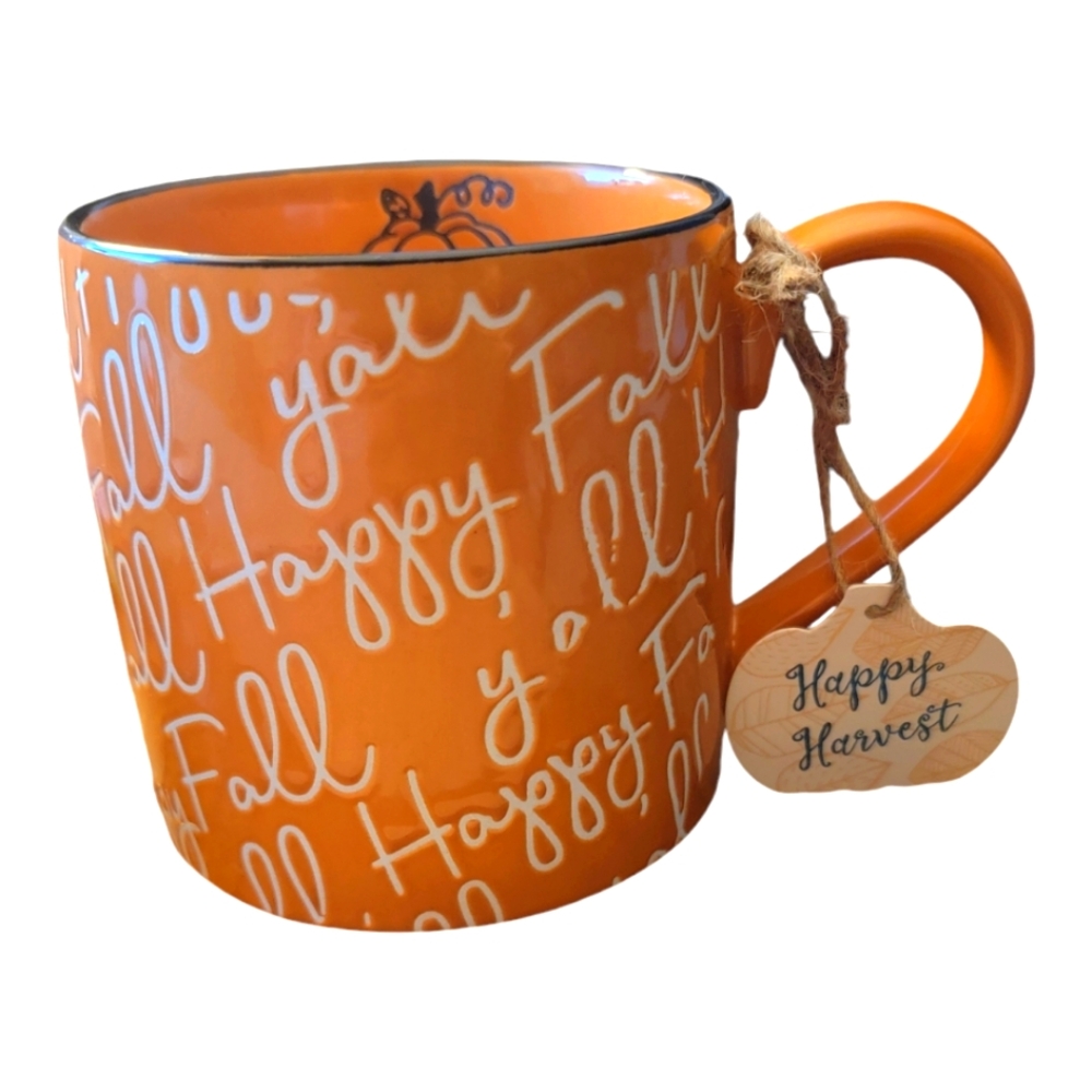 Global Design Happy Harvest Fall Y'all Orange Coffee Mug